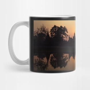 Sukhothai historical park, Wat Mahathat ruins at sunset Mug